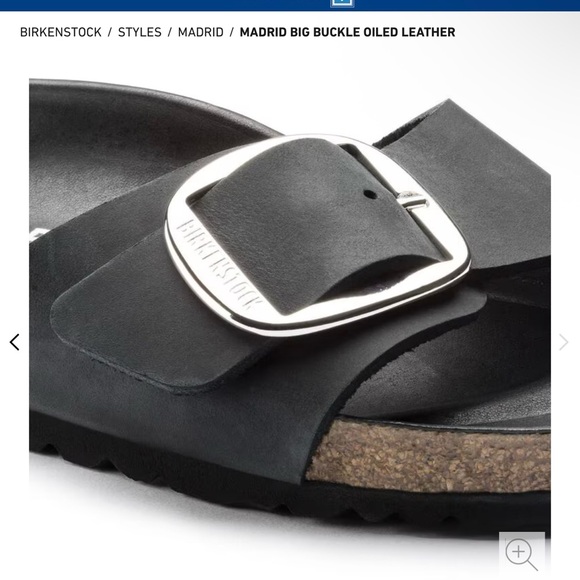 Birkenstock Madrid Big Buckle 39 (8) Black with silver buckle-NWT NO BOX - Picture 6 of 11